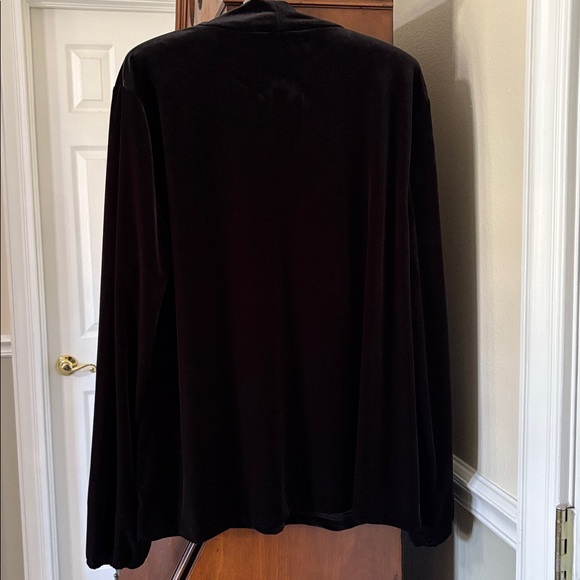 *NWT Talbots Elegant Black Velvet Velveteen Tunic Top Holiday Winter Festive - Picture 9 of 13